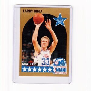 LARRY BIRD 1990 NBA HOOPS ALL STAR BASKETBALL CARD, MIAMI WEEKEND,BOSTON CELTICS